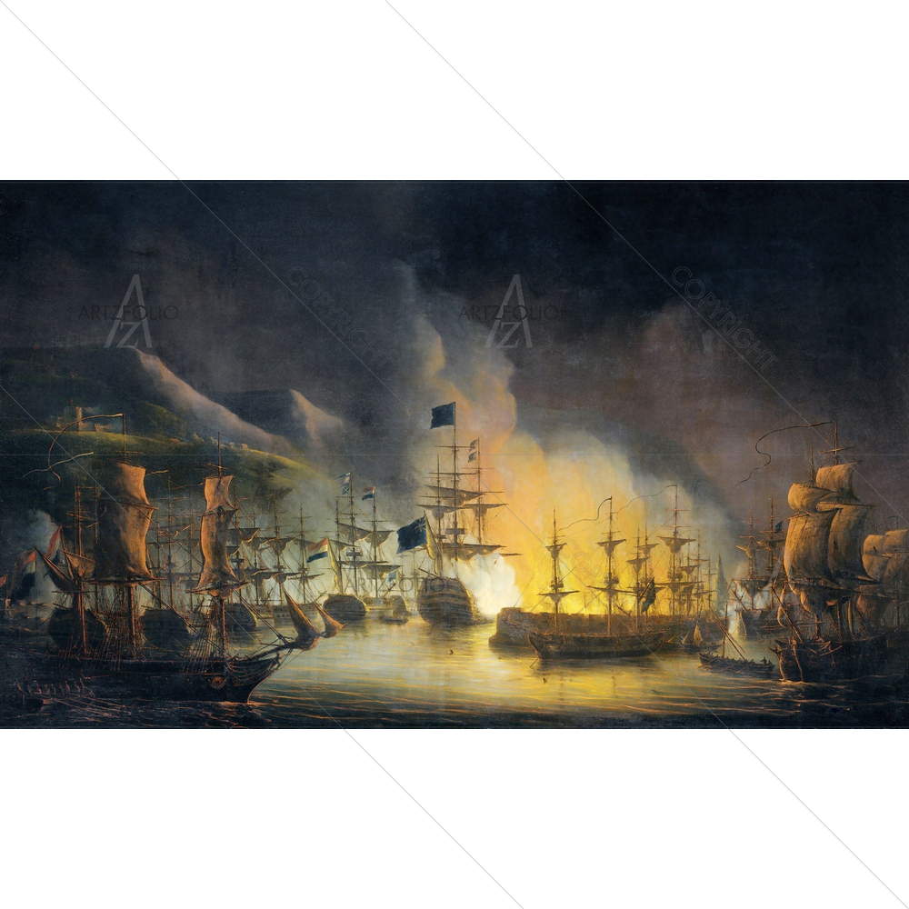 Bombardment of Algiers, Martinus Schouman, 1823 — custom-size art design 5010870