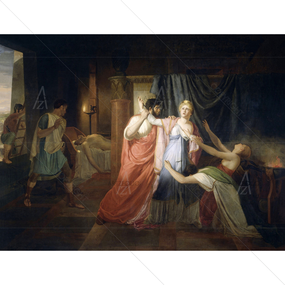 Proculeius Preventing Cleopatra from Stabbing Herself, Joannes Alberti, 1810 — Devotional custom art by ArtzFolio