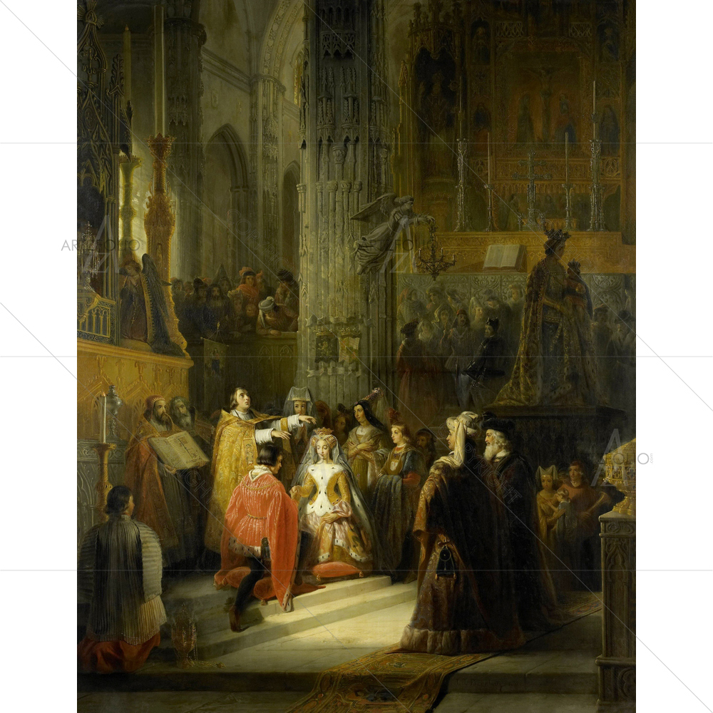 Marriage of Jacqueline and John IV, Jacob Eeckhout, 1839 — Devotional custom art by ArtzFolio