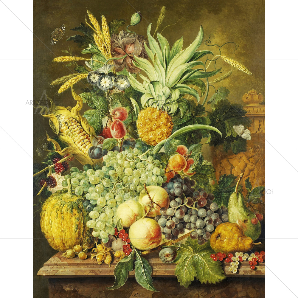 Still Life with Fruit, Jacobus Linthorst, 1808 — Botanical custom art by ArtzFolio