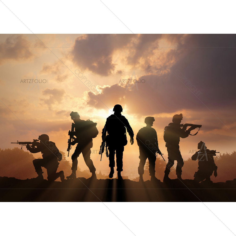 Six Military Silhouette — custom-size art design 5010899