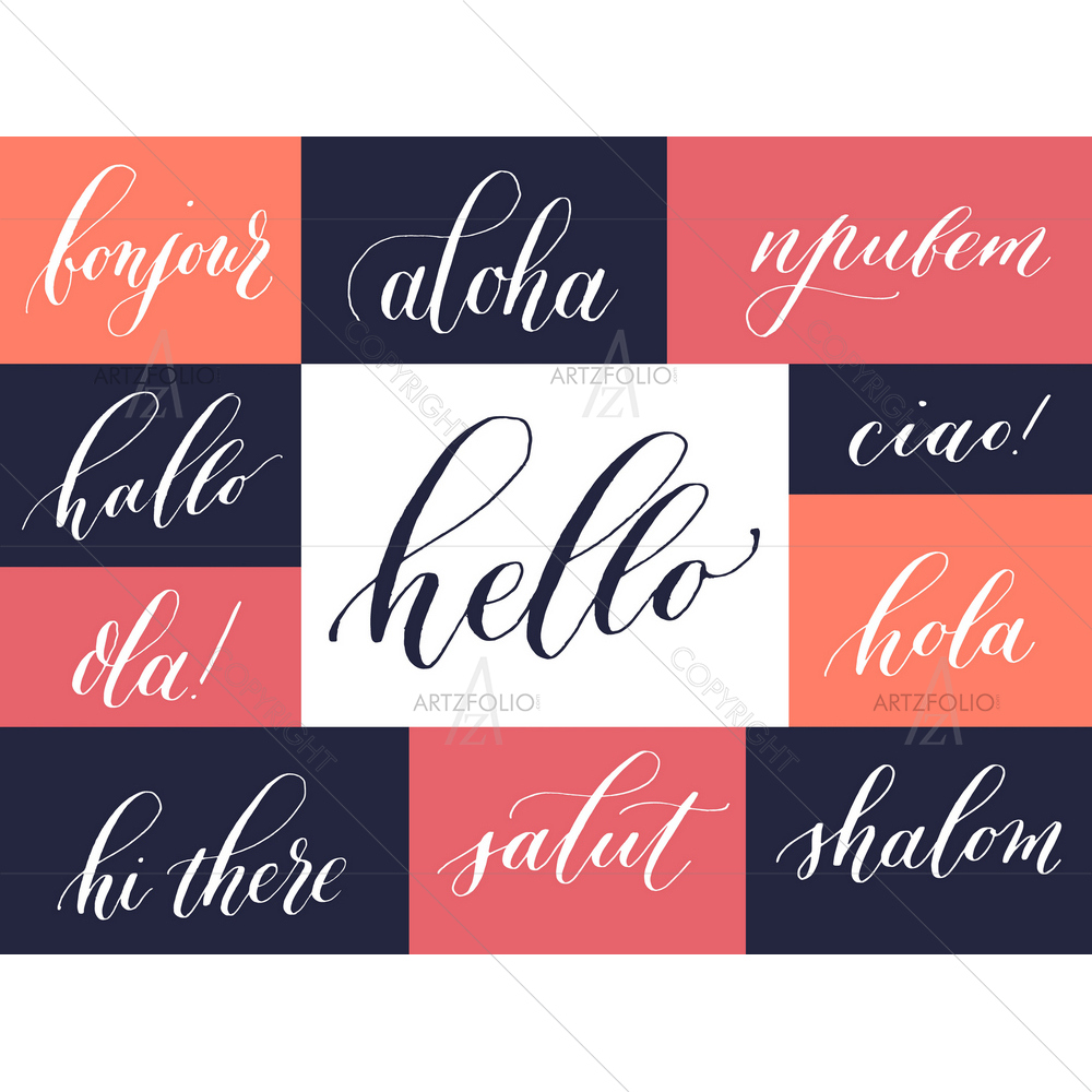 Hello in Different Languages — custom-size art design 5010913