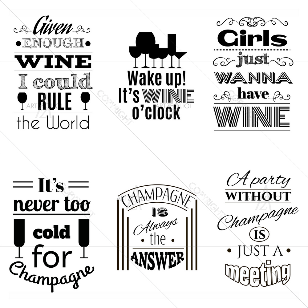 Champagne & Wine Quote — Business custom art by ArtzFolio
