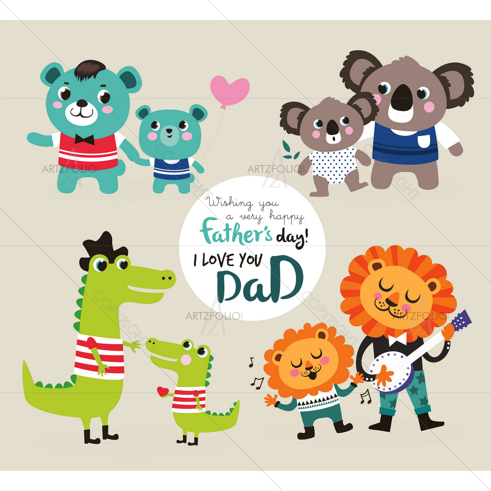 Father's Day — Animals custom art by ArtzFolio