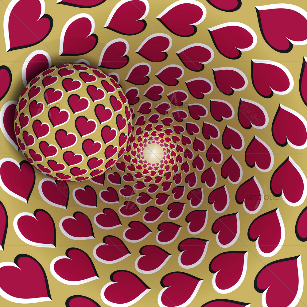Ball with Hearts — Abstract custom art by ArtzFolio