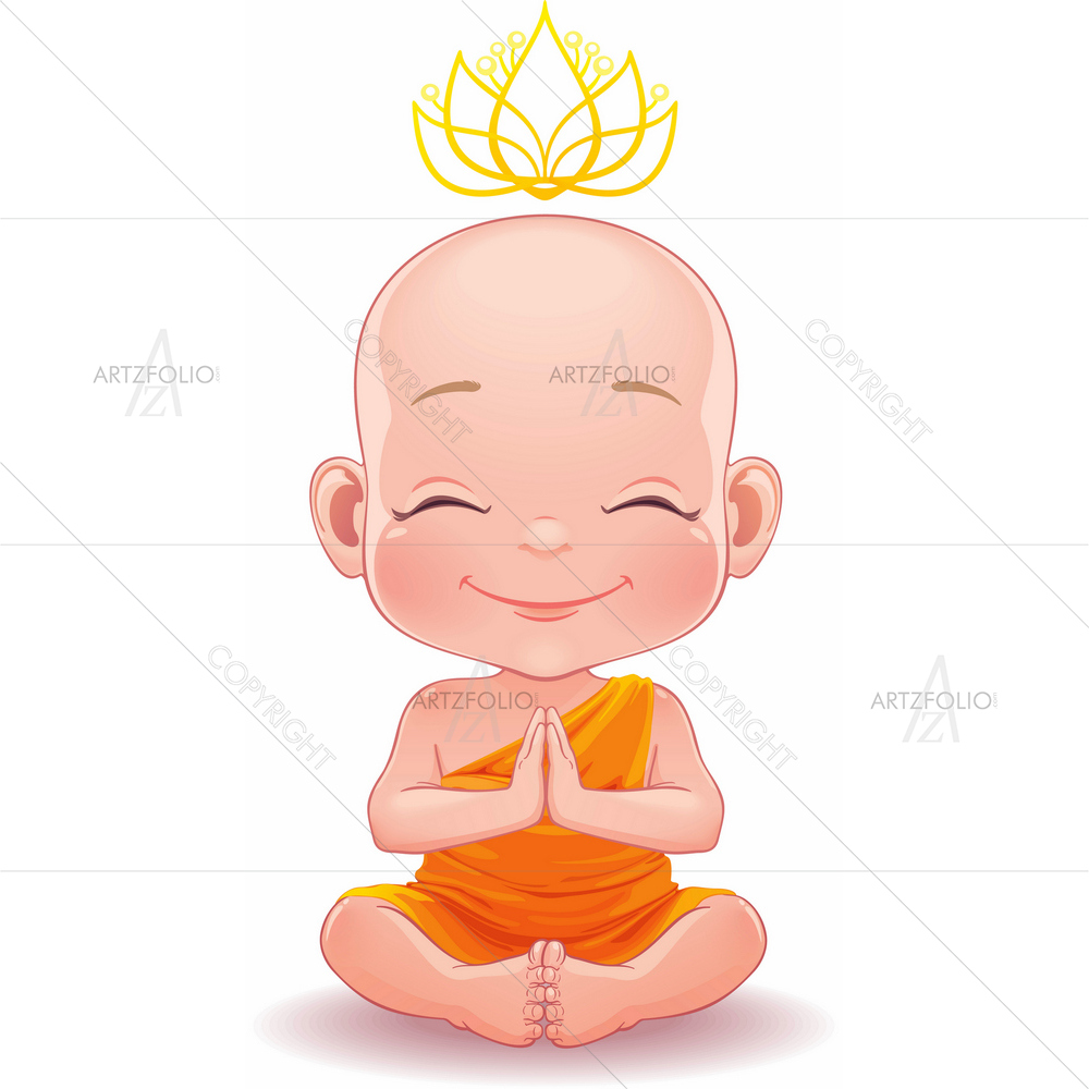 Buddhist Baby Boy Meditating — Devotional custom art by ArtzFolio