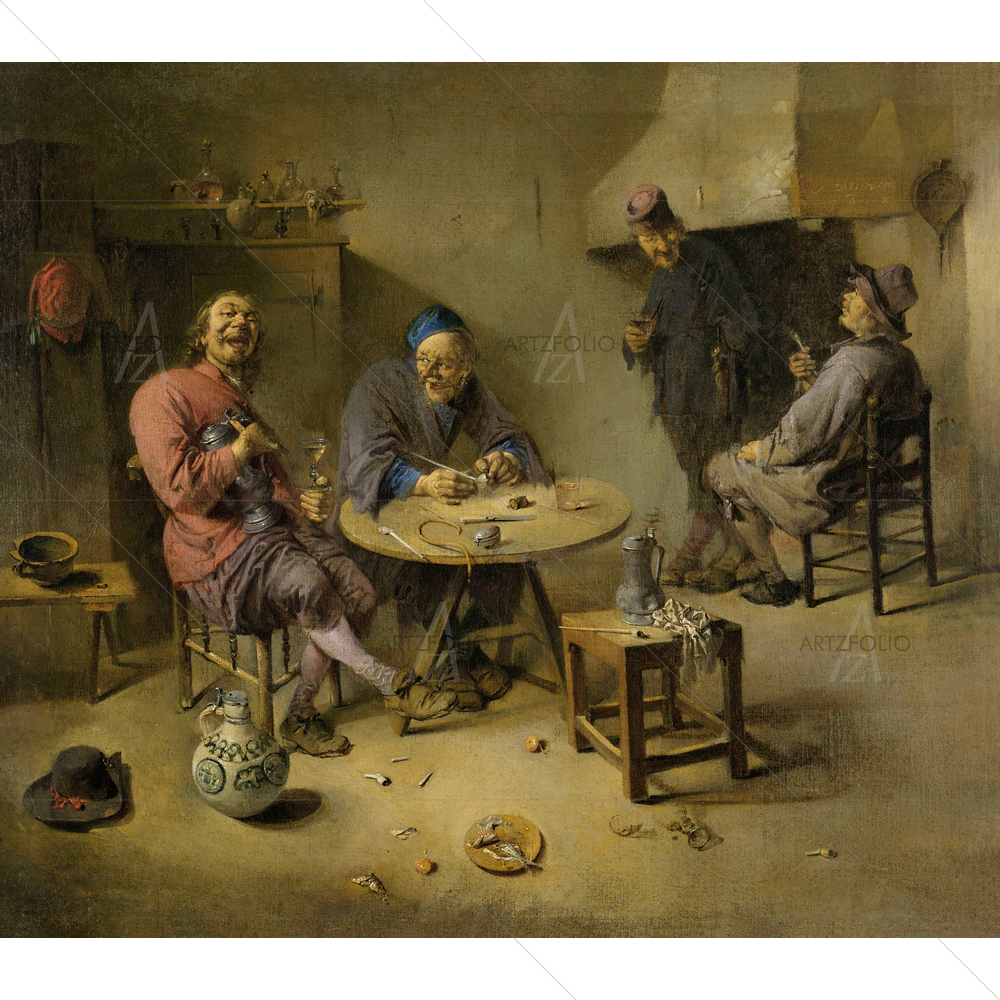 The Barroom, Abraham Diepraam, 1665 — Ancient custom art by ArtzFolio