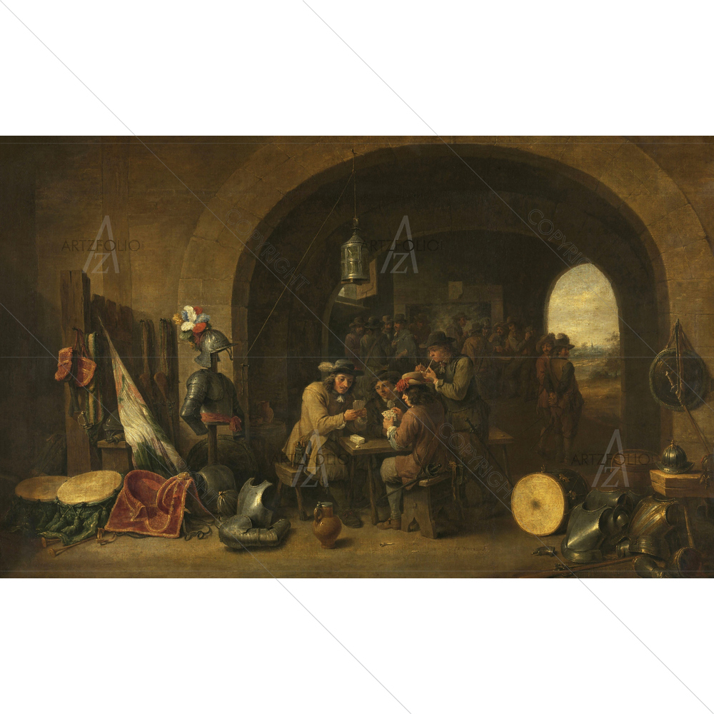 Guardroom, David Teniers (II), 1641 — Ancient custom art by ArtzFolio