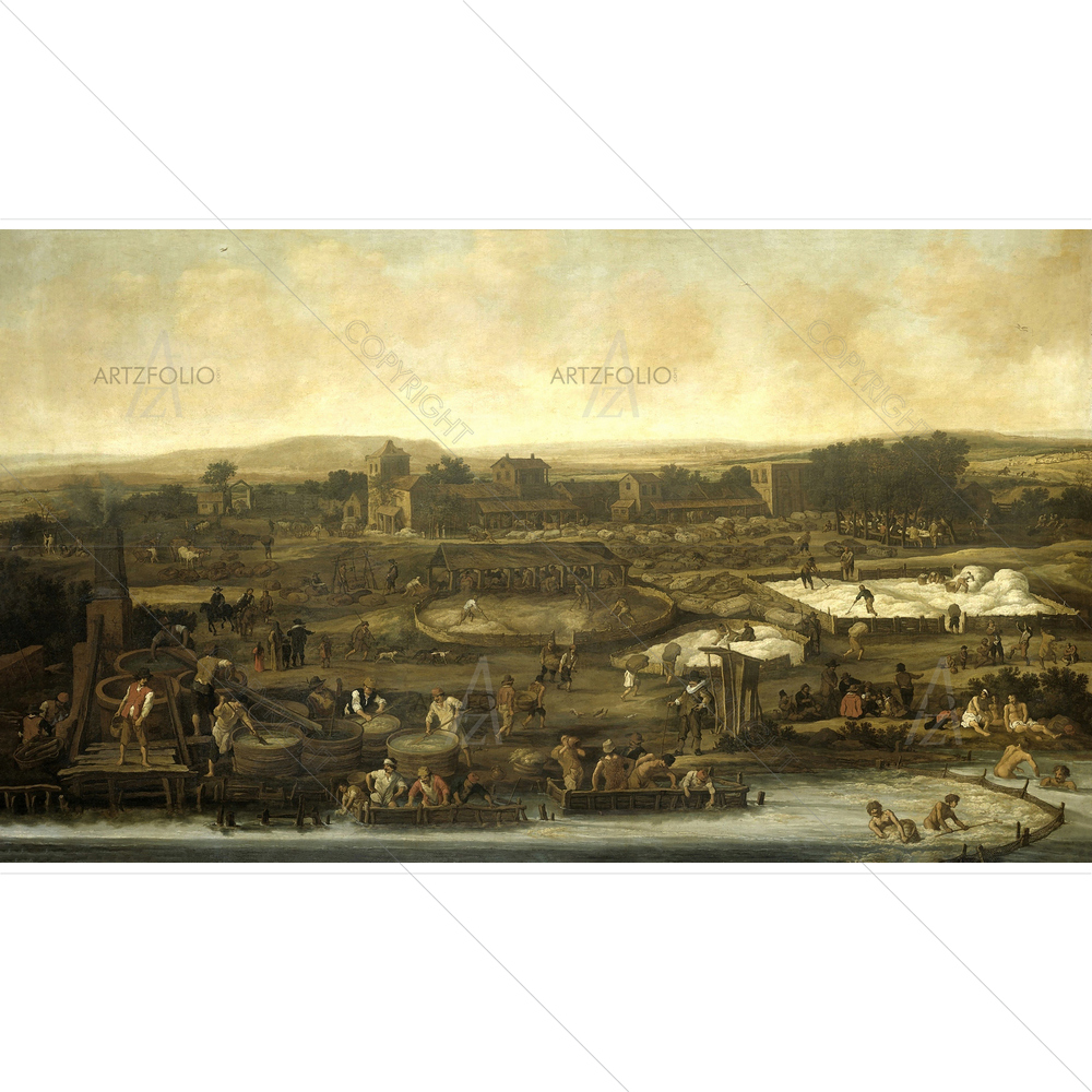 Wool Making, Pieter De Molijn, 1651 — Ancient custom art by ArtzFolio