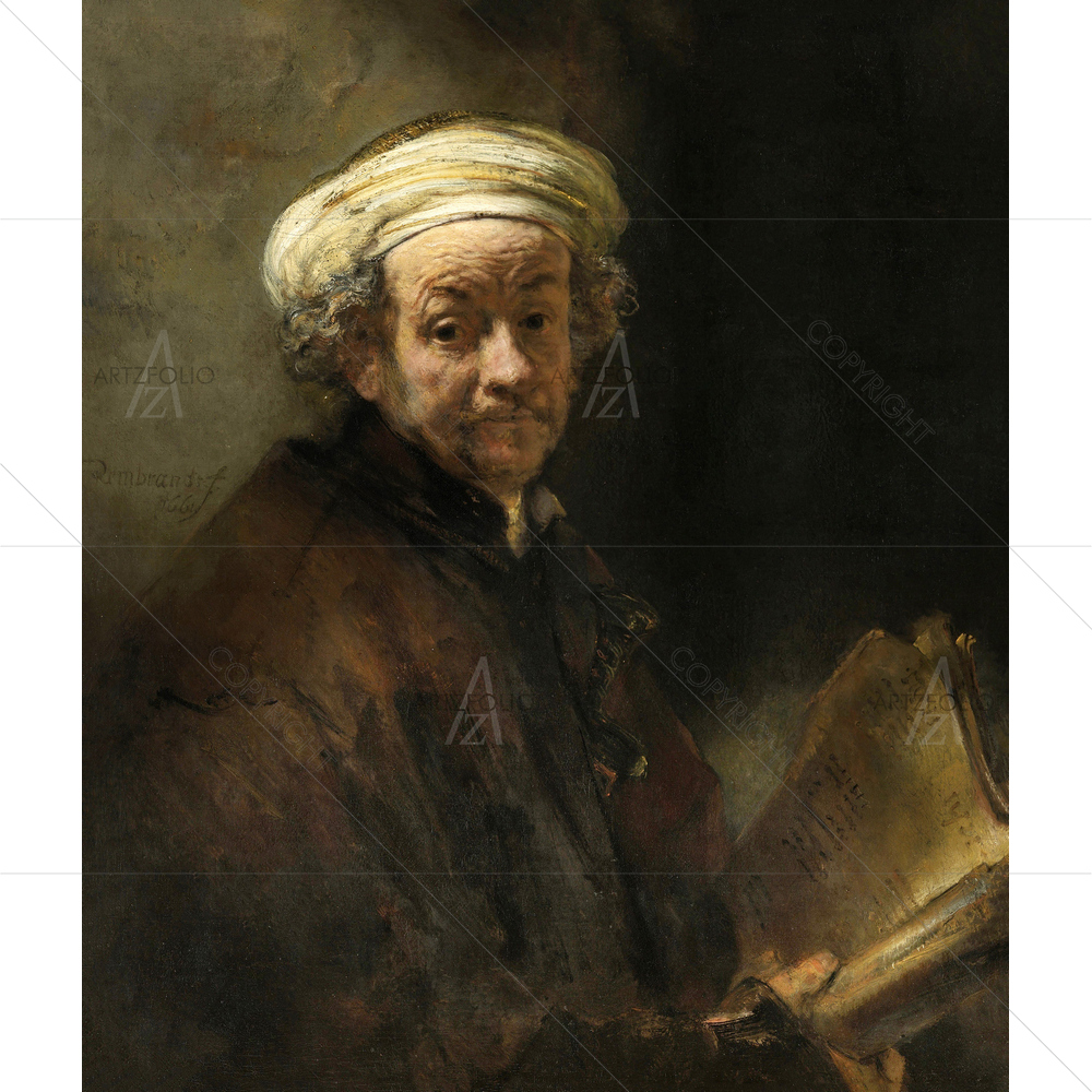 Self Portrait as Apostle Paul, Rembrandt Van Rijn, 1661 — Devotional custom art by ArtzFolio