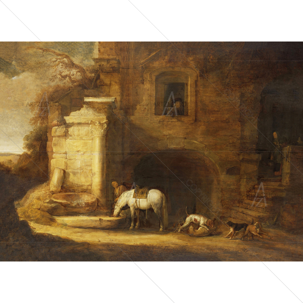 Return of Falconer, Simon De Vlieger, 1637 — custom-size art design 5010988