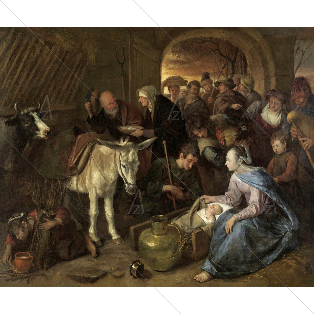The Adoration of Shepherds, Jan Steen, 1660-79 — Devotional custom art by ArtzFolio