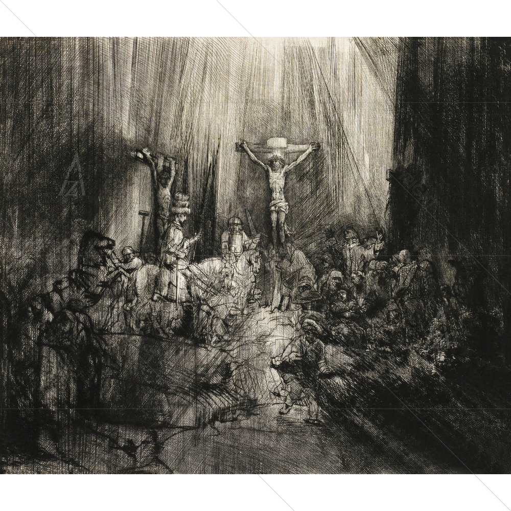 Three Crosses, Rembrandt Van Rijn, 1699-53 D1 — custom-size art design 5011008
