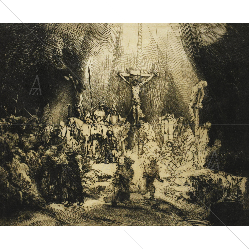 Three Crosses, Rembrandt Van Rijn, 1699-53 D2 — custom-size art design 5011009
