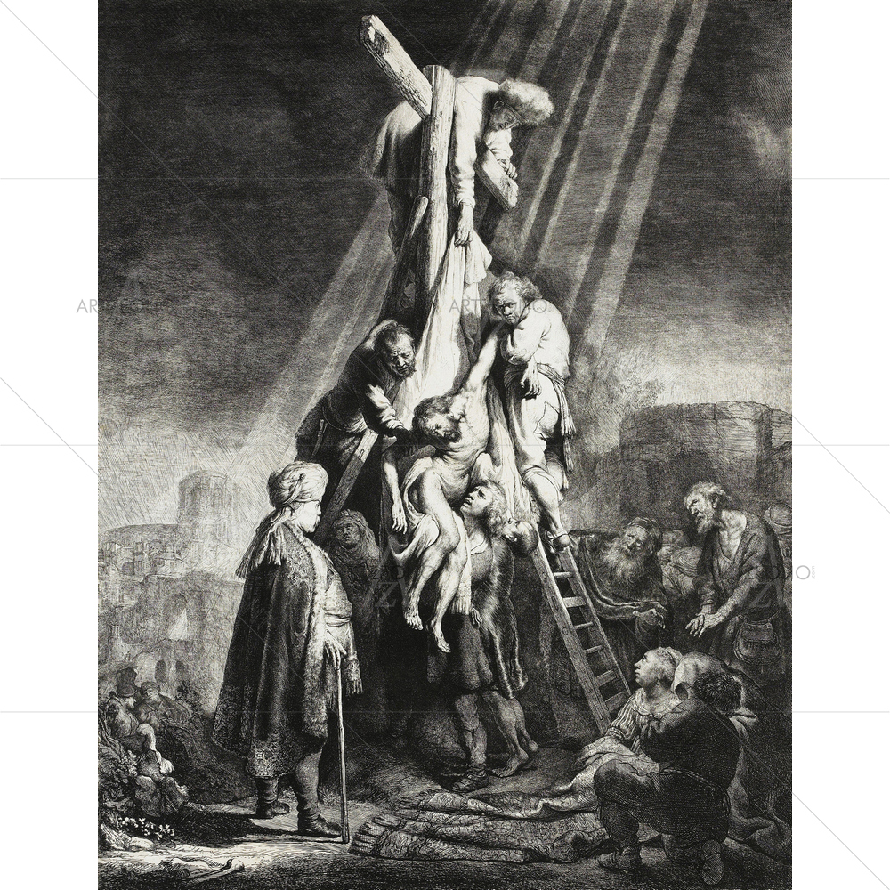 Descent from Cross, Rembrandt Van Rijn, 1633 — Devotional custom art by ArtzFolio