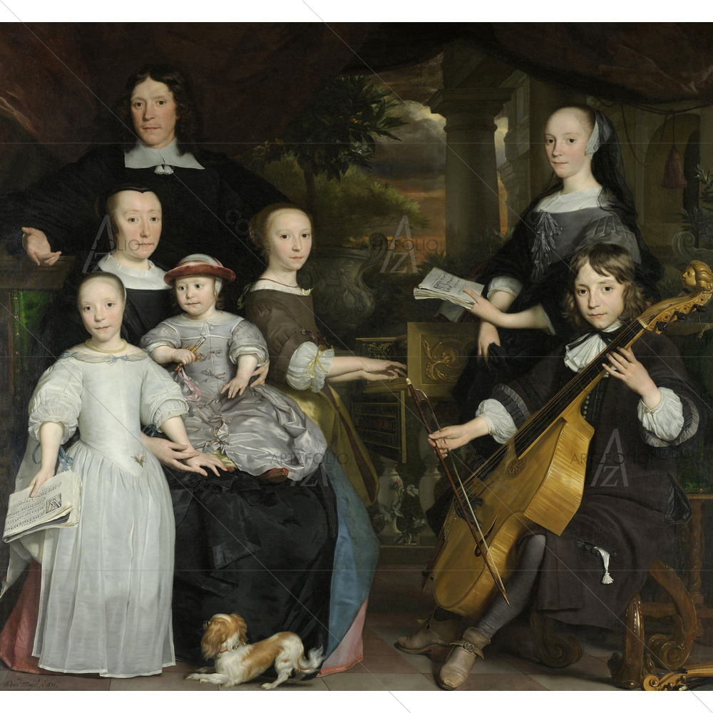 David Leeuw with His Family, Abraham Van Den Tempel, 1671 — Ancient custom art by ArtzFolio