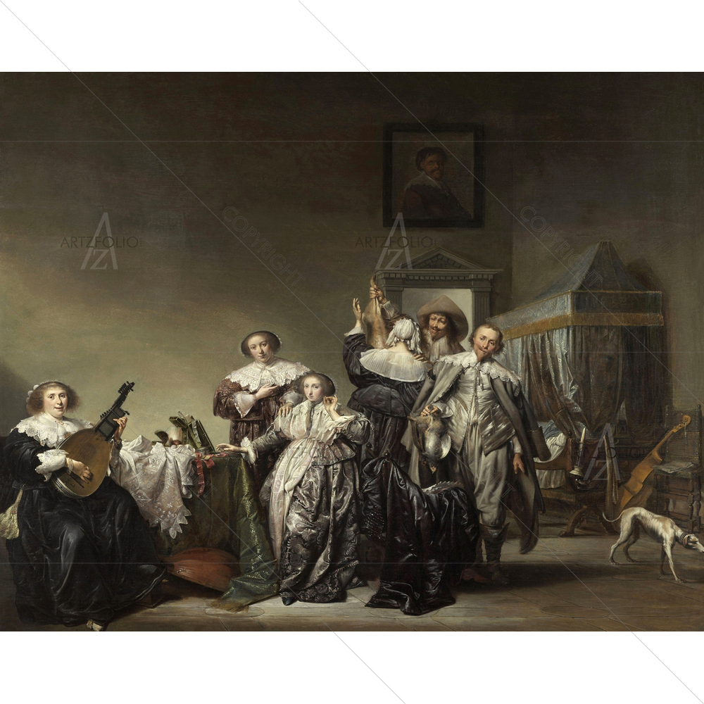 Gallant Company, Pieter Codde, 1633 — Ancient custom art by ArtzFolio