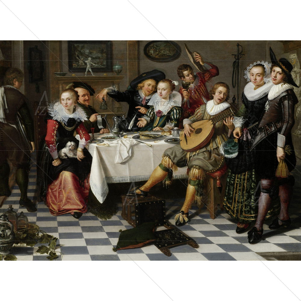 Merry Company, Isack Elyas, 1629 — Ancient custom art by ArtzFolio