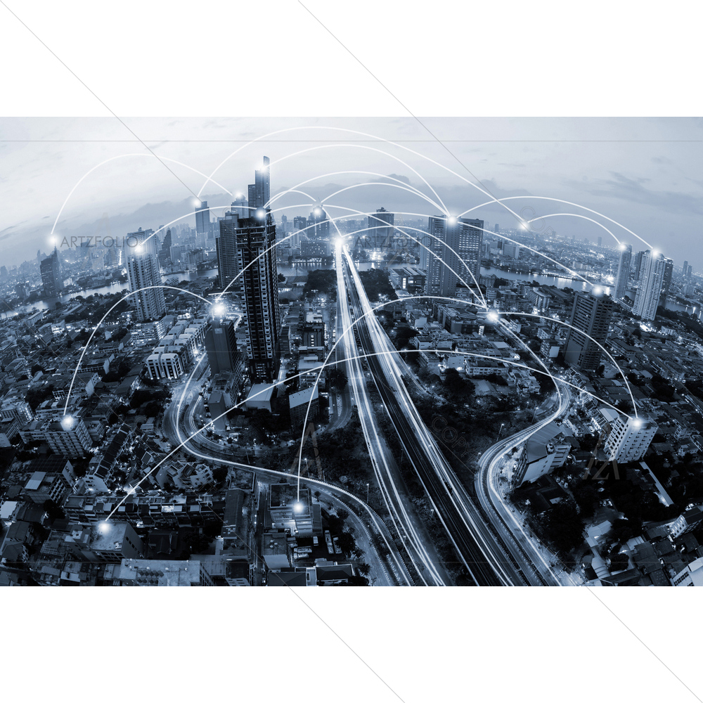 Blue-Toned Bangkok City, Thailand — custom-size art design 5011019