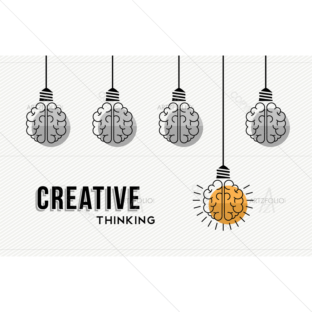 Human Brains Getting Idea — custom-size art design 5011024