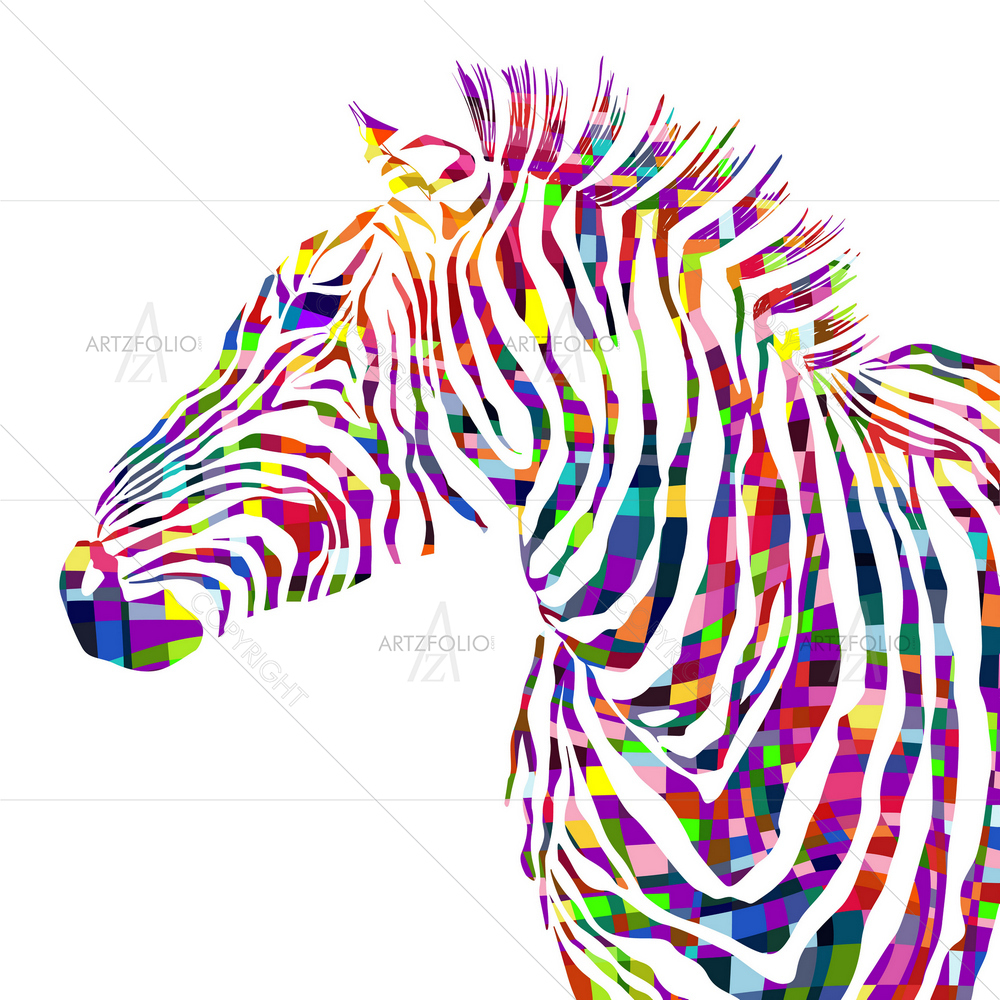 Watercolor Silhouette Zebra D1 — custom-size art design 5011028
