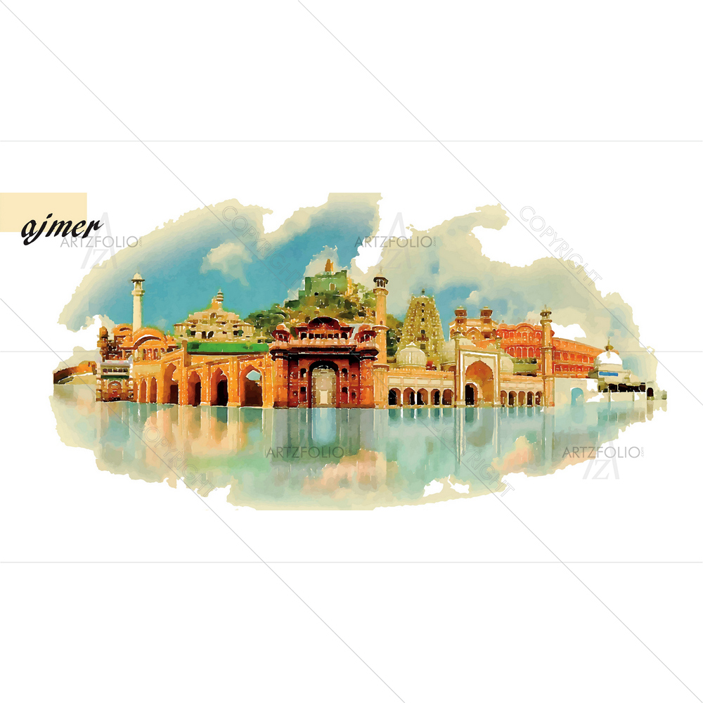 Watercolor Ajmer City — custom-size art design 5011033