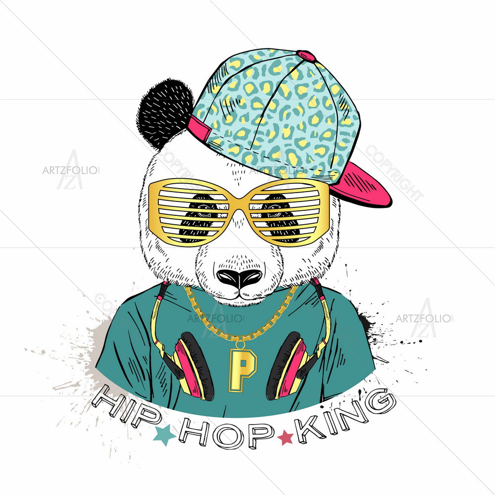 Panda Boy Dressed in City Style — Animals custom art by ArtzFolio