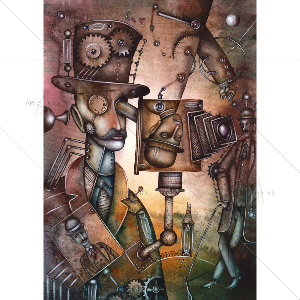 Steampunk Man D6 — custom-size art design 5011044
