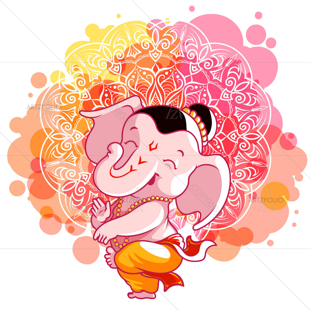 Cartoon God Ganesha D2 — custom-size art design 5011049