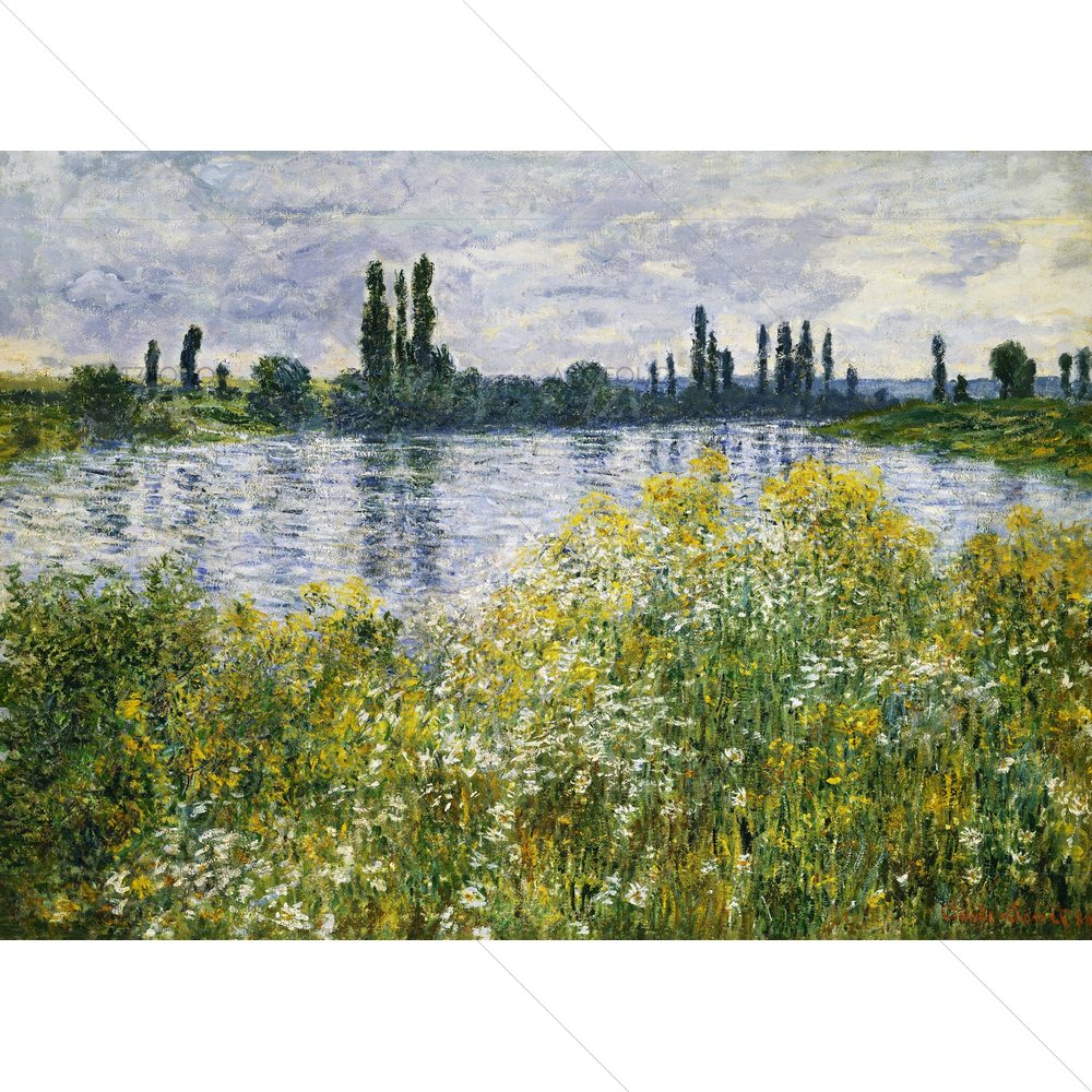 Banks of Seine, Claude Monet, 1880 — Botanical custom art by ArtzFolio