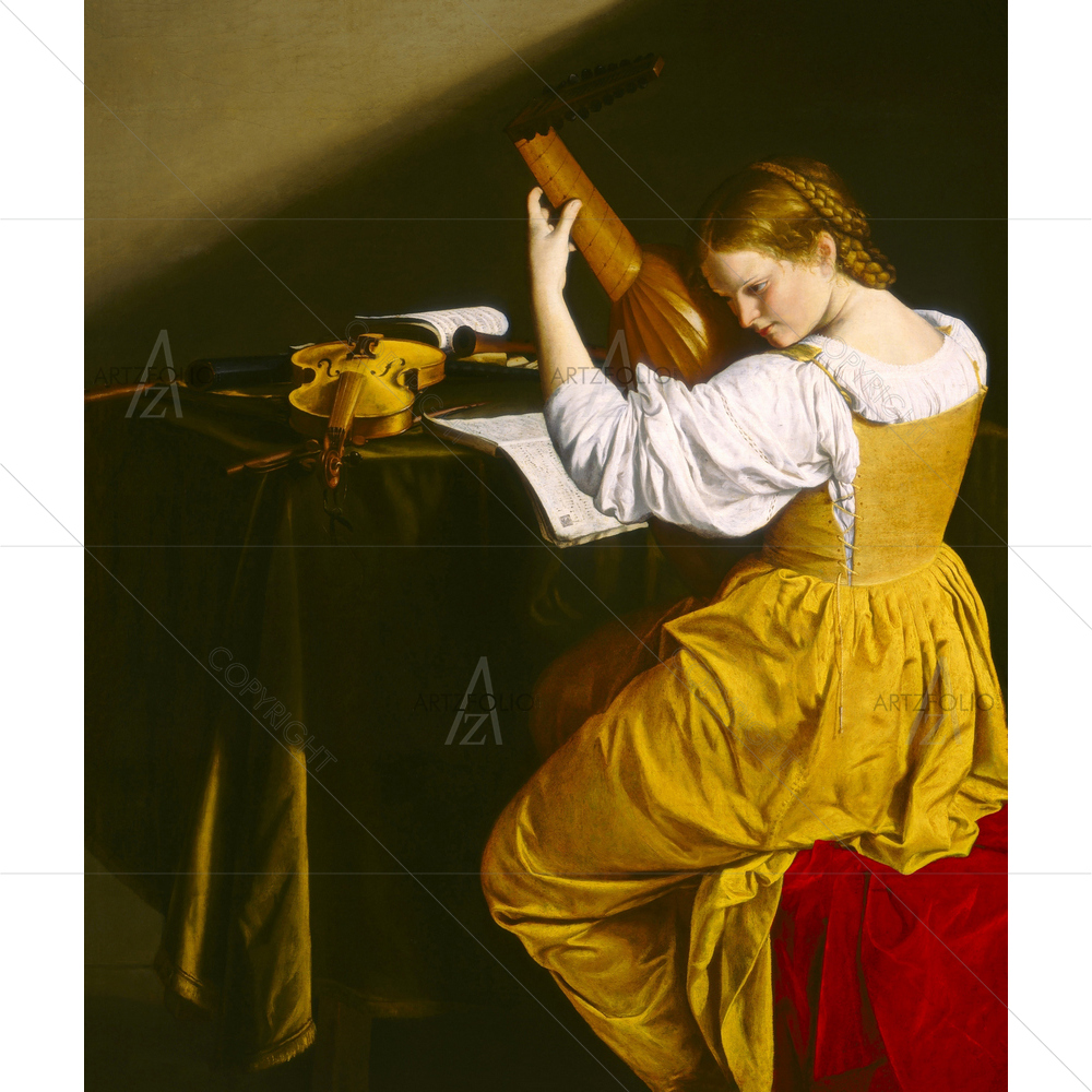 The Lute Player, Orazio Gentileschi, 1612-20 — custom-size art design 5011056