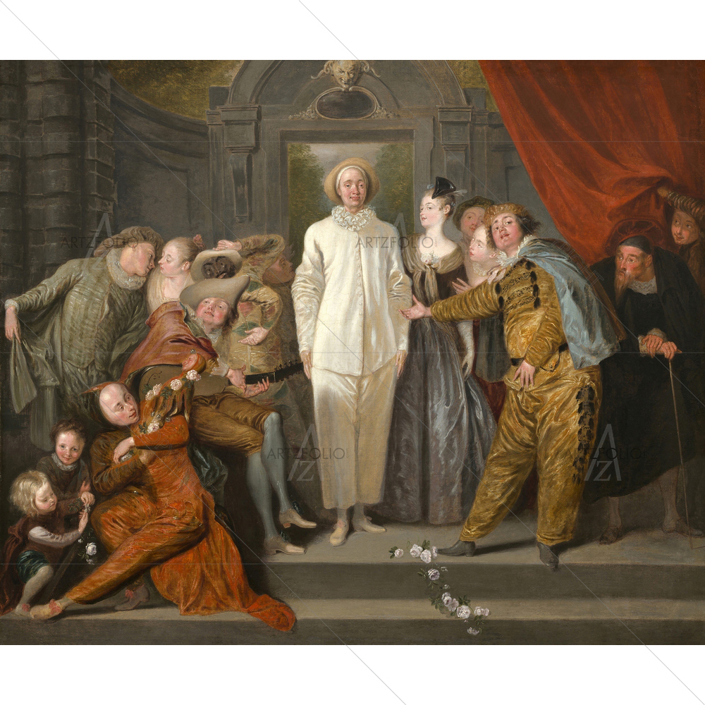 The Italian Comedians, Antoine Watteau, 1720 — custom-size art design 5011062