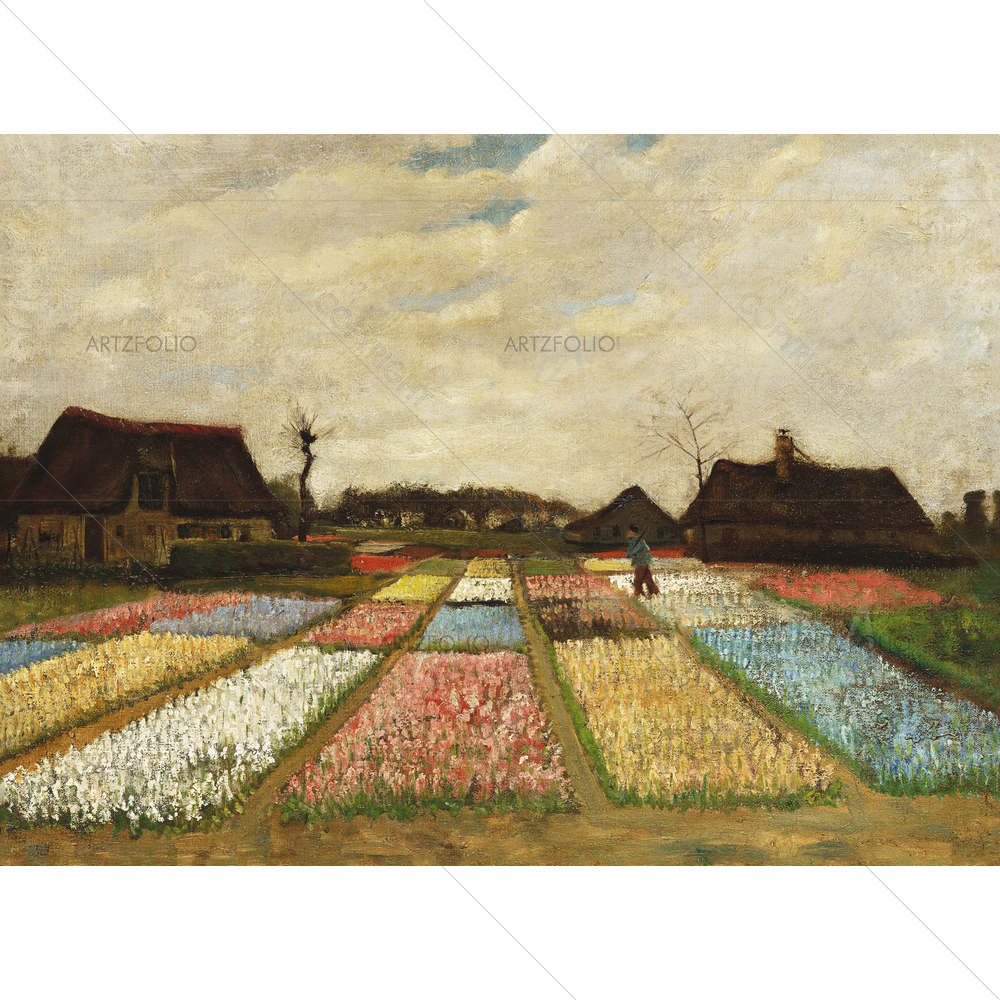 Flower Beds in Holland, Vincent Van Gogh, 1883 — Botanical custom art by ArtzFolio