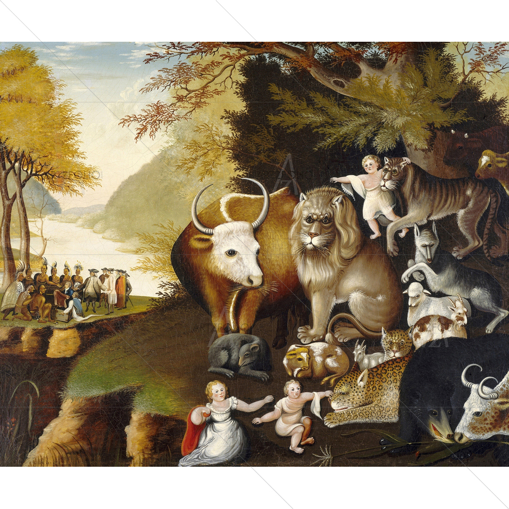 Peaceable Kingdom, Edward Hicks, 1834 — American custom art by ArtzFolio