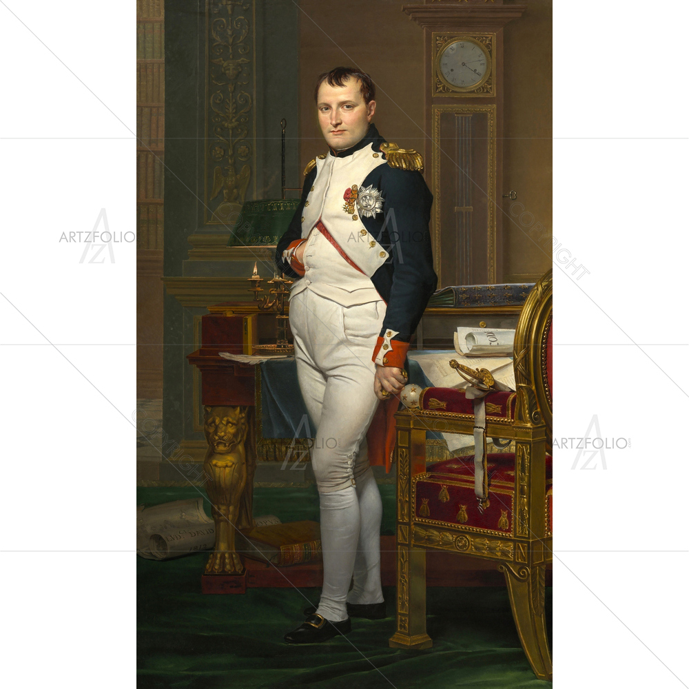 Emperor Napoleon in his Study, Jacques Louis David, 1812 — custom-size art design 5011072