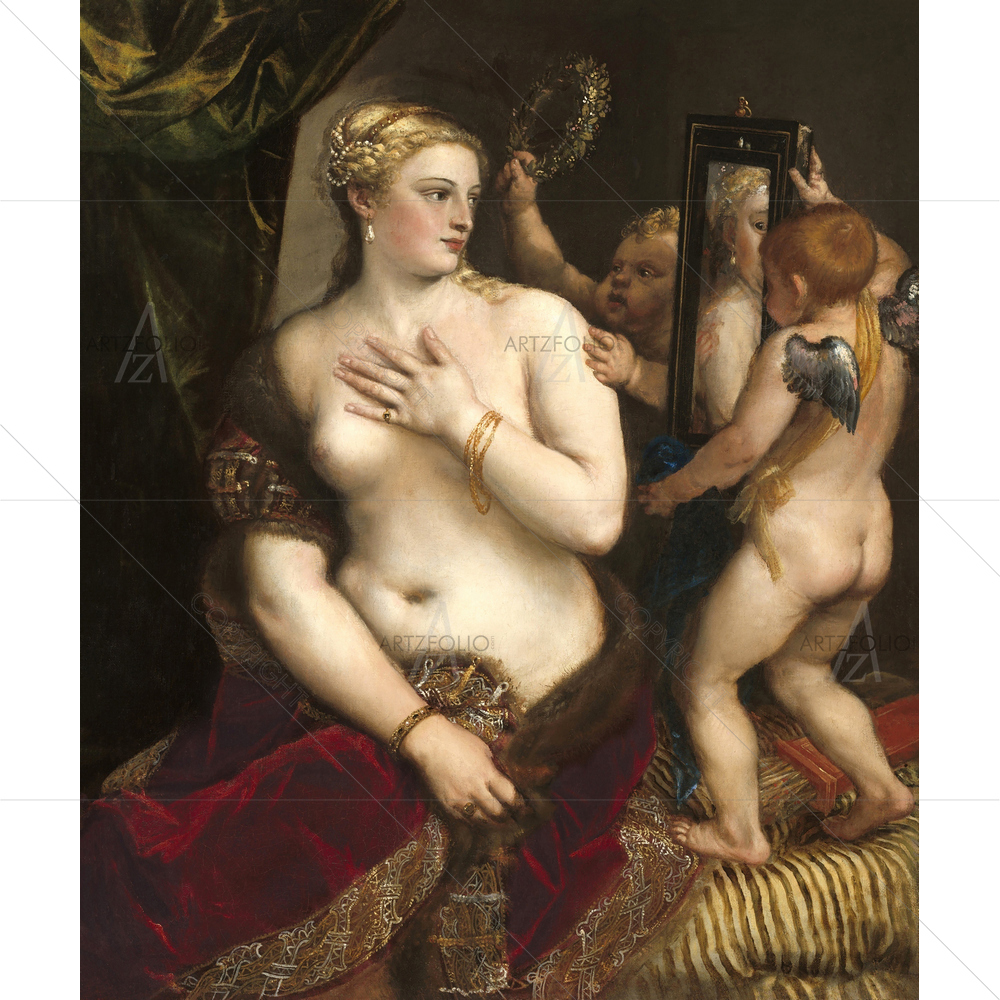 Venus with Mirror, Titian, 1555 — Devotional custom art by ArtzFolio
