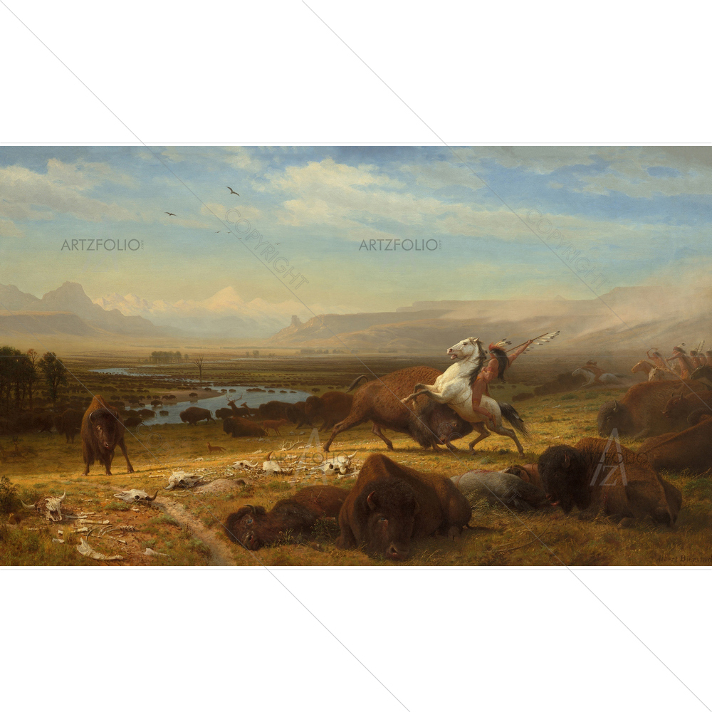 The Last of Buffalo, Albert Bierstadt, 1888 — American custom art by ArtzFolio
