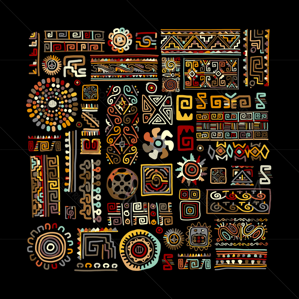 Ethnic Ornament Design D1 — custom-size art design 5011095