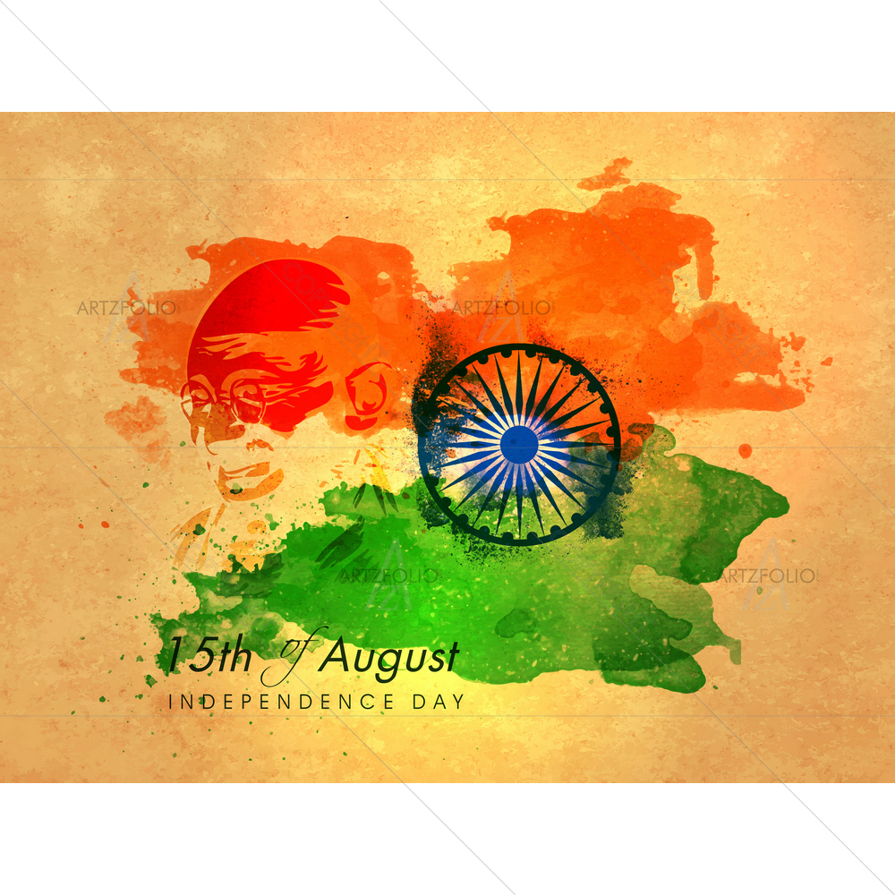 Mahatma Gandhi Face and Ashoka Wheel — custom-size art design 5011111