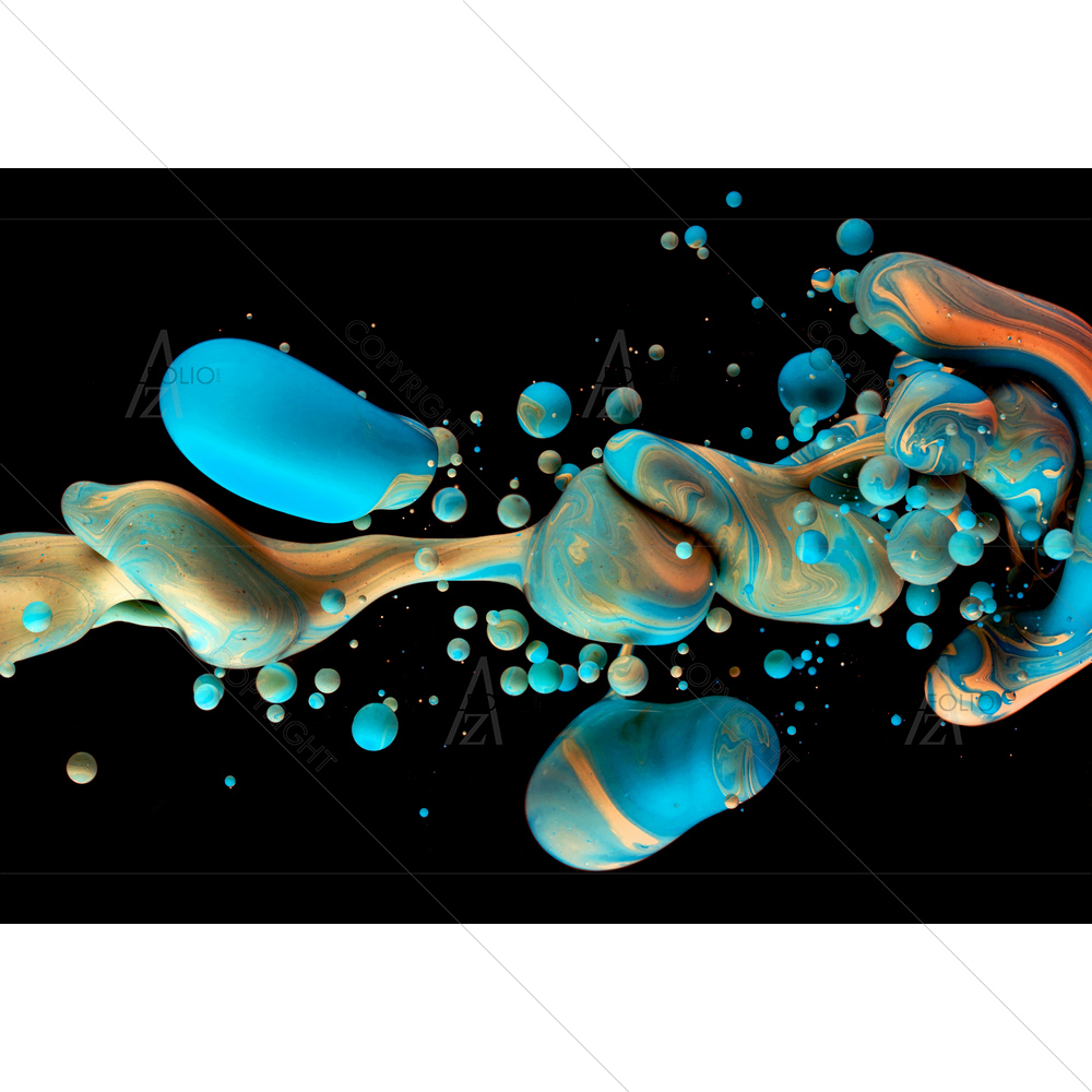 Blue & Orange Dynamic Flow — Abstract custom art by ArtzFolio