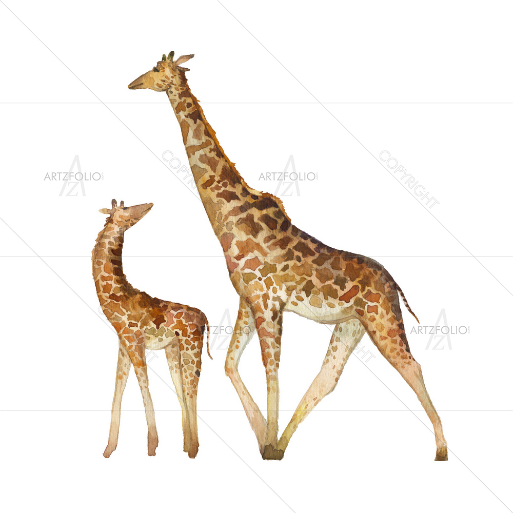 Giraffe Family — Abstract custom art by ArtzFolio
