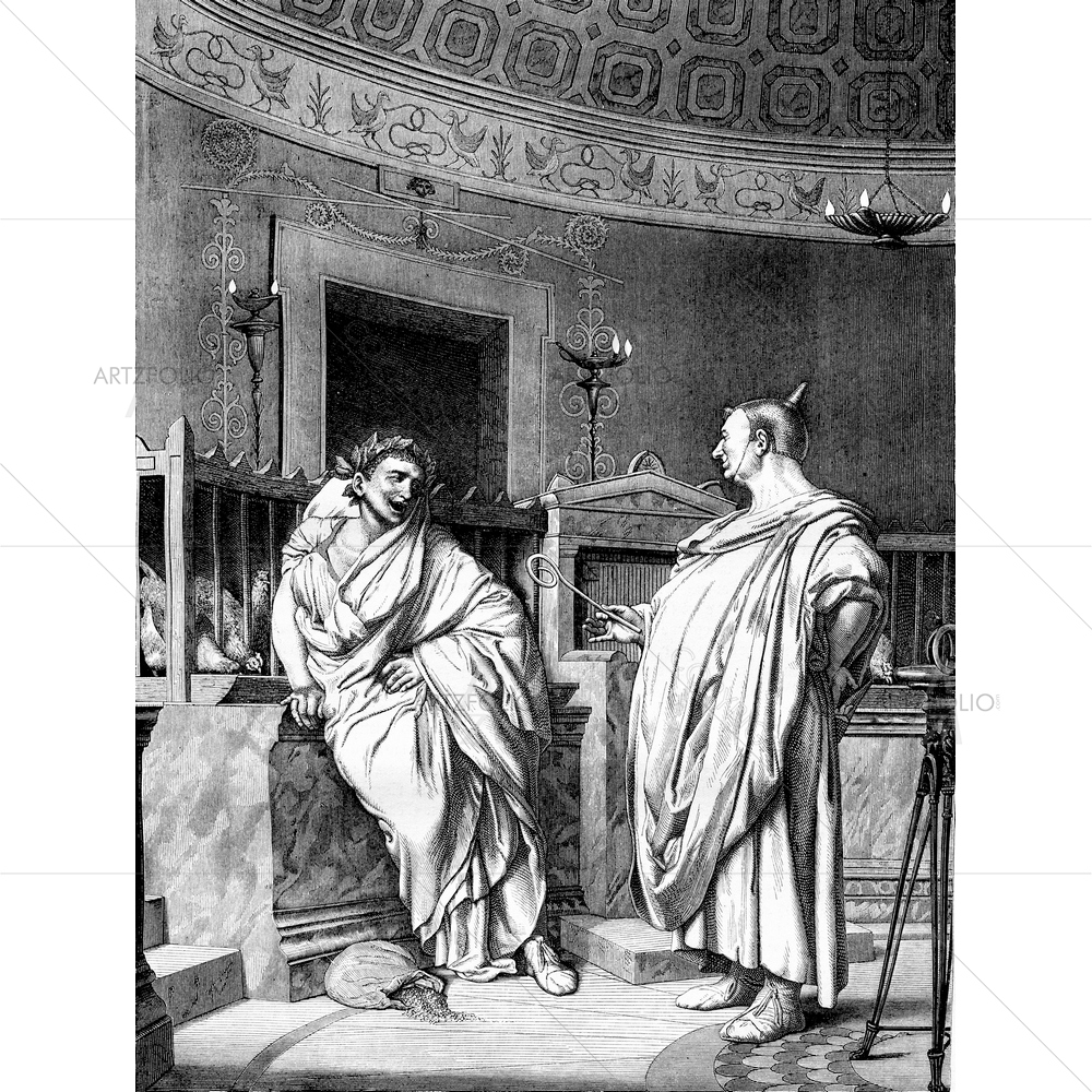 1861 Painting of Two Augurs, Magasin Picturesque — custom-size art design 5011131