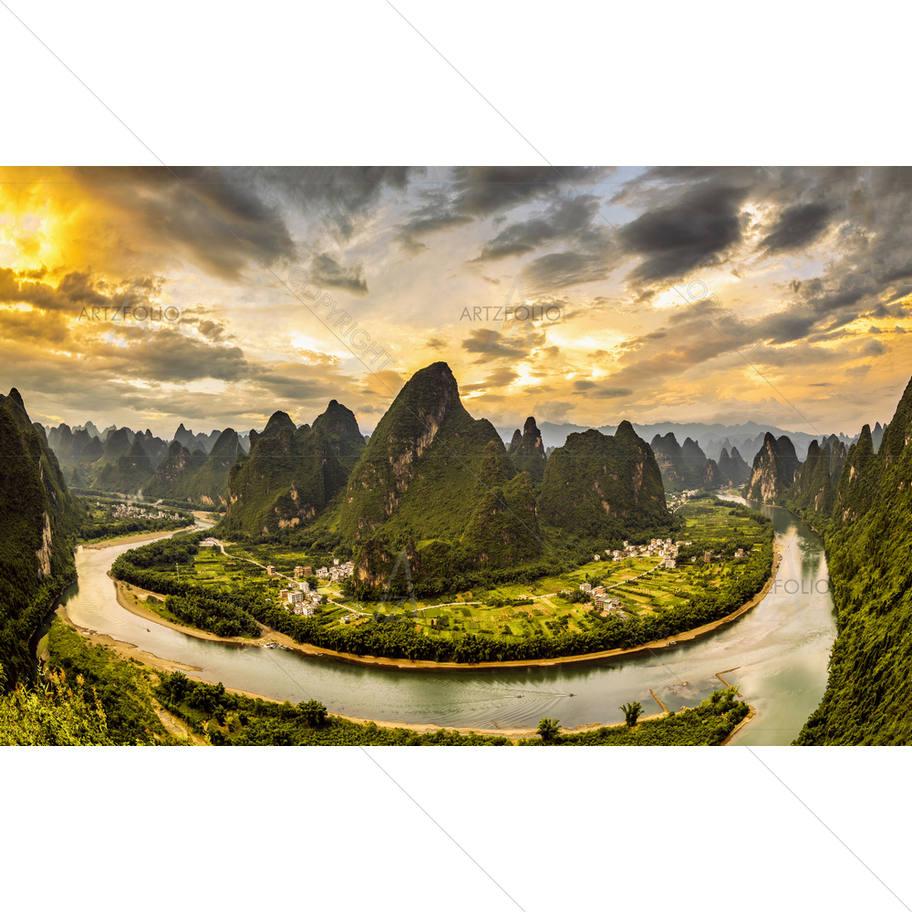 Xianggong Hill Landscape, Guilin — custom-size art design 5011143