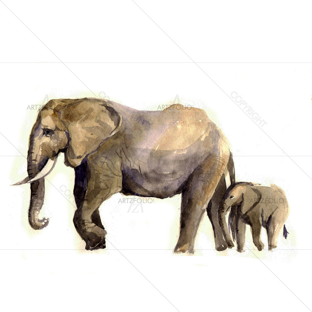 Watercolor Elephant D2 — Abstract custom art by ArtzFolio