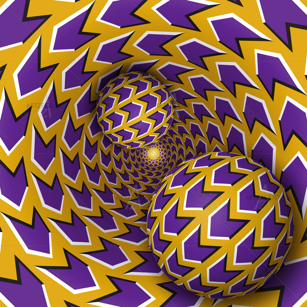 Two Balls Moving on Rotating Funnel — Abstract custom art by ArtzFolio