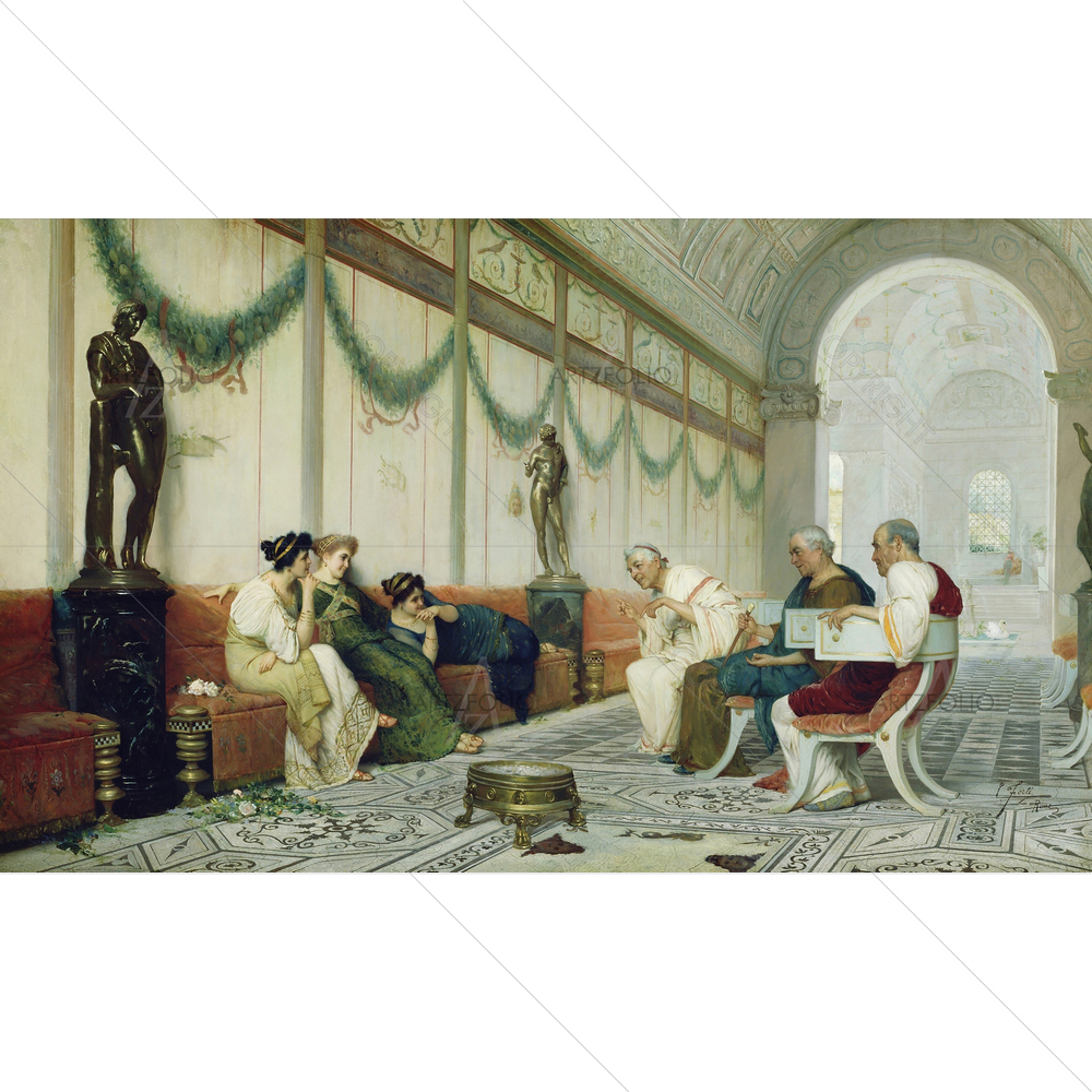 Interior of Roman Building with Figures, Ettore Forti, 1890-1910 — Portraits custom art by ArtzFolio