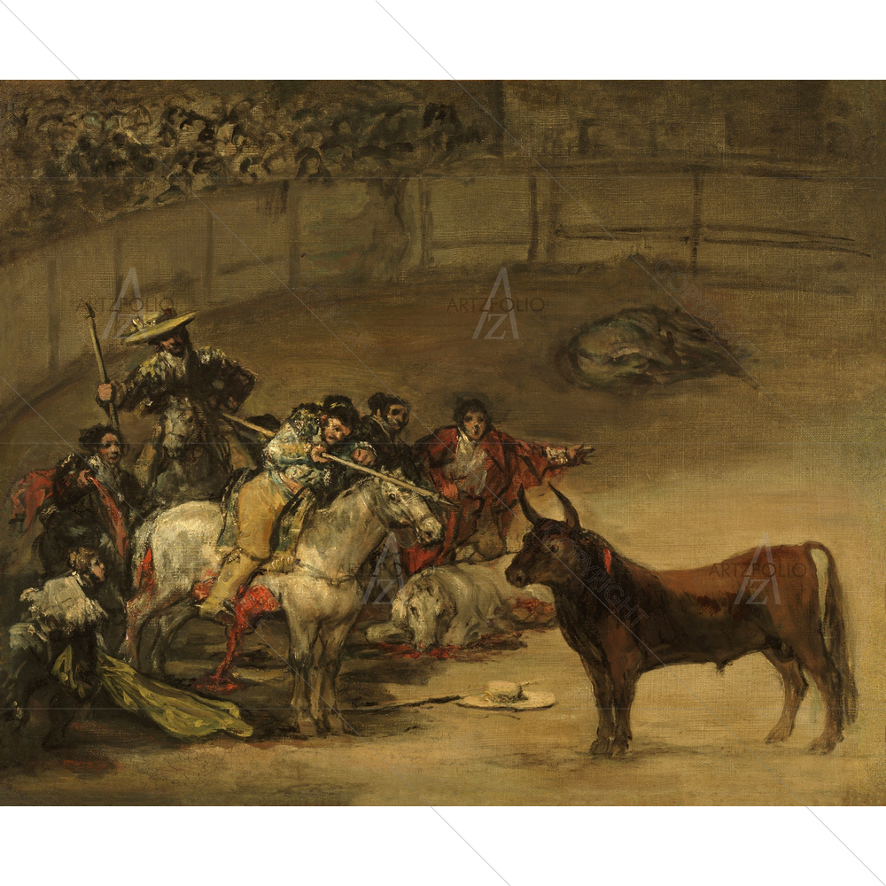 Bullfight, Francisco Goya, 1824 — Animals custom art by ArtzFolio