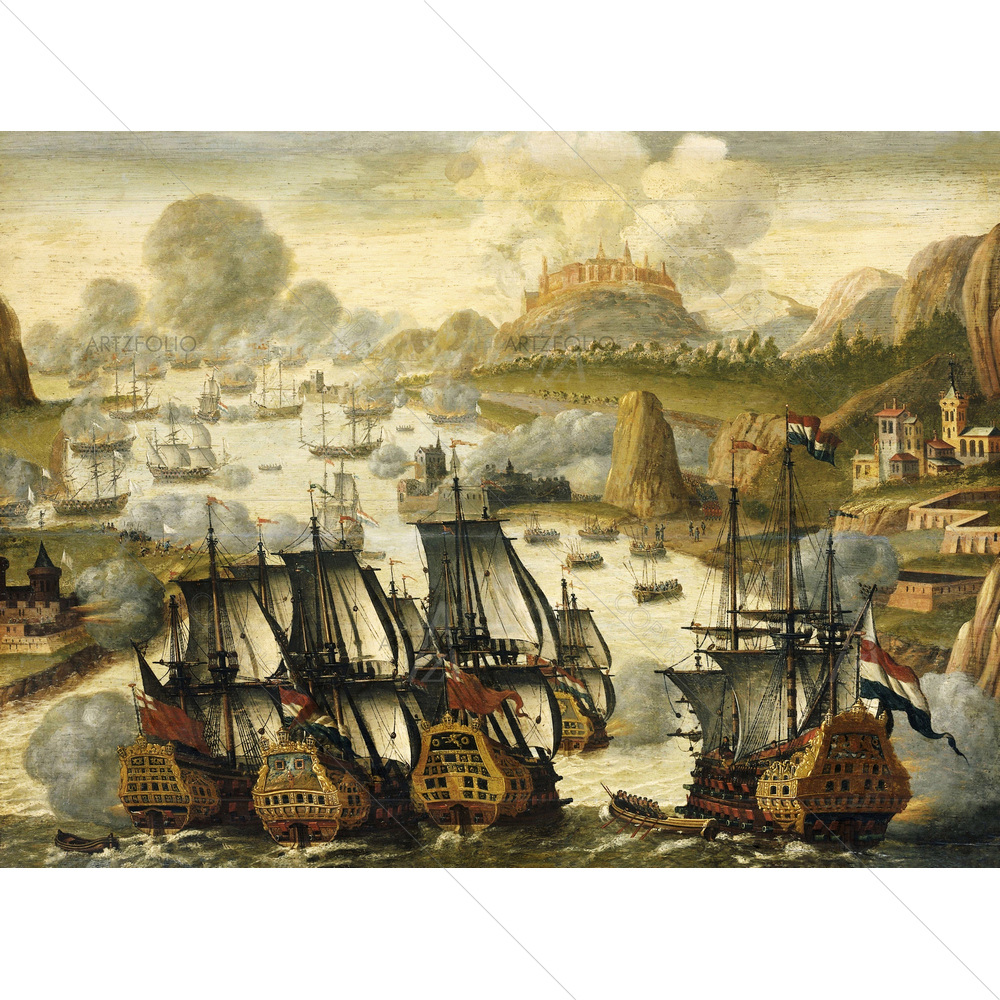 Naval Battle of Vigo Bay, Oct 23, 1702 — custom-size art design 5011177