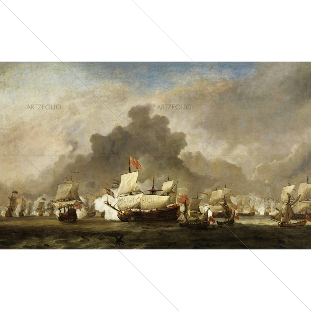 Battle of Solebay, Willem Van De Velde (II), 1691 — Baroque custom art by ArtzFolio