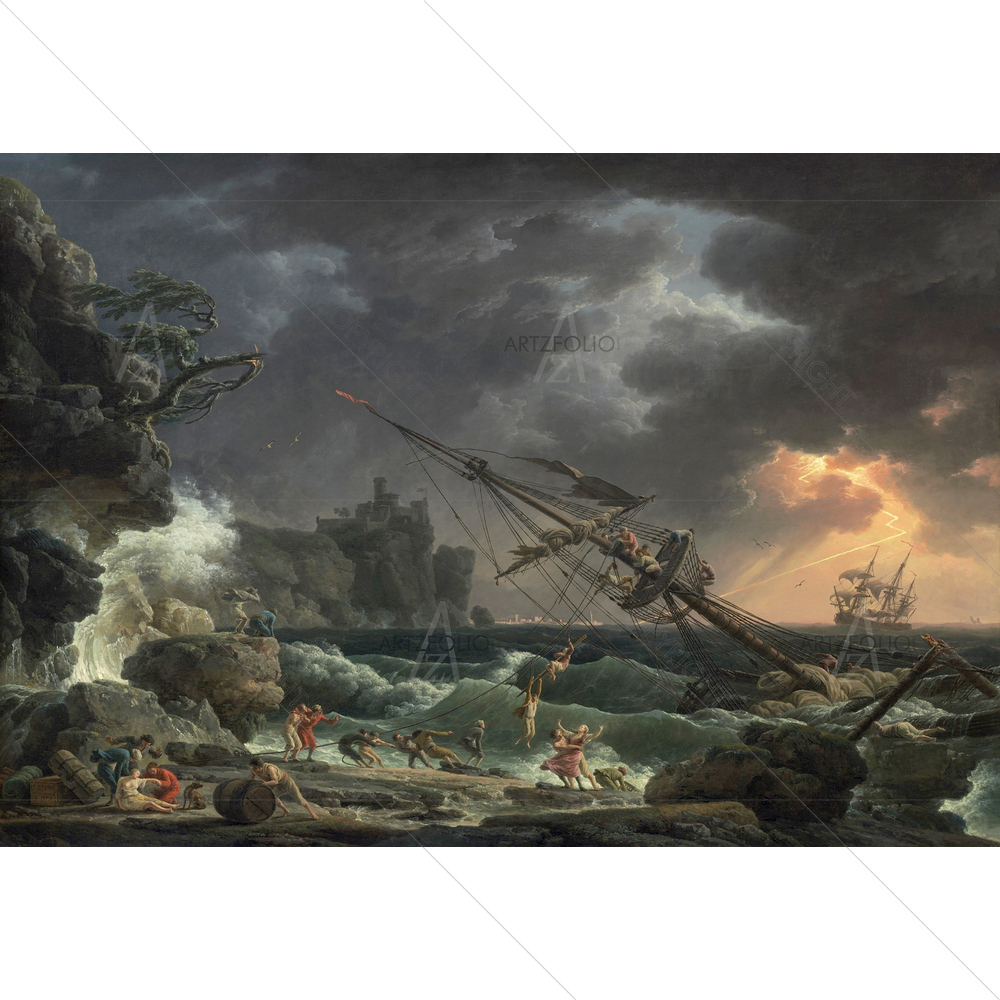 The Shipwreck, Claude-Joseph Vernet, 1772 — French custom art by ArtzFolio